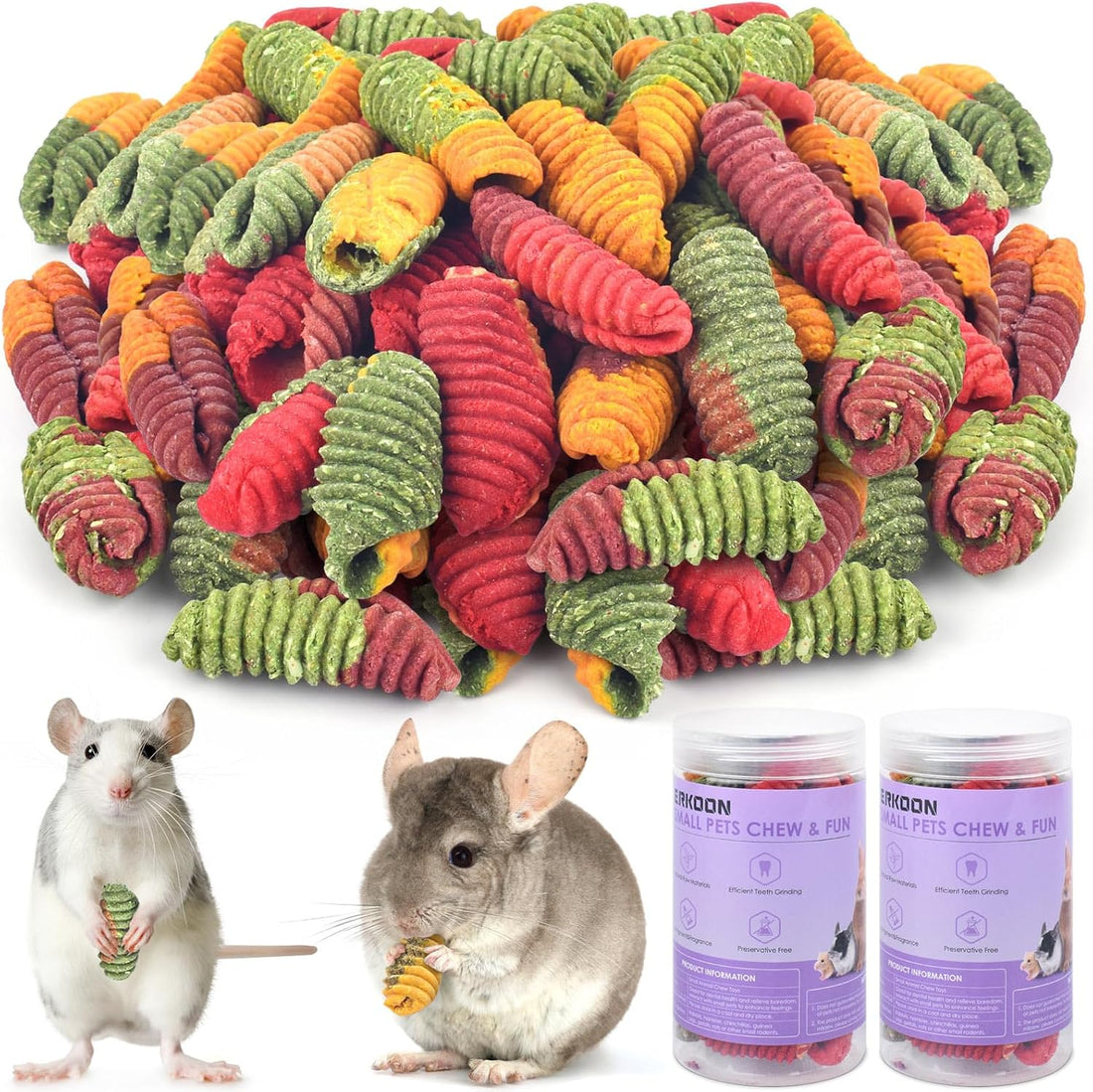 ERKOON Chinchilla Treats, Timothy Grass Chew Toys for Teeth