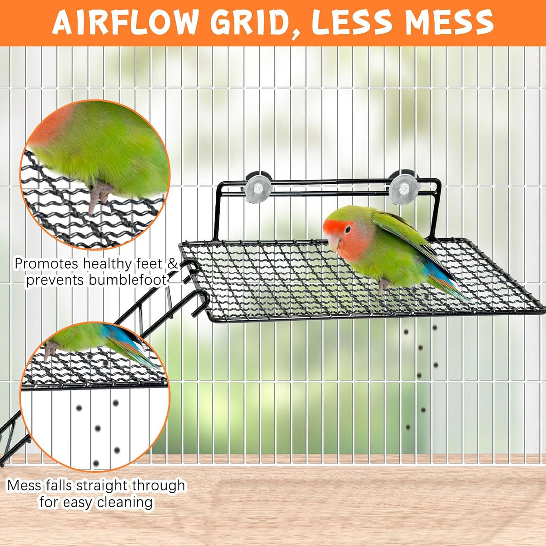 BNOSDM Stainless Steel Bird Cage Platform Climbing Ladder Parrot