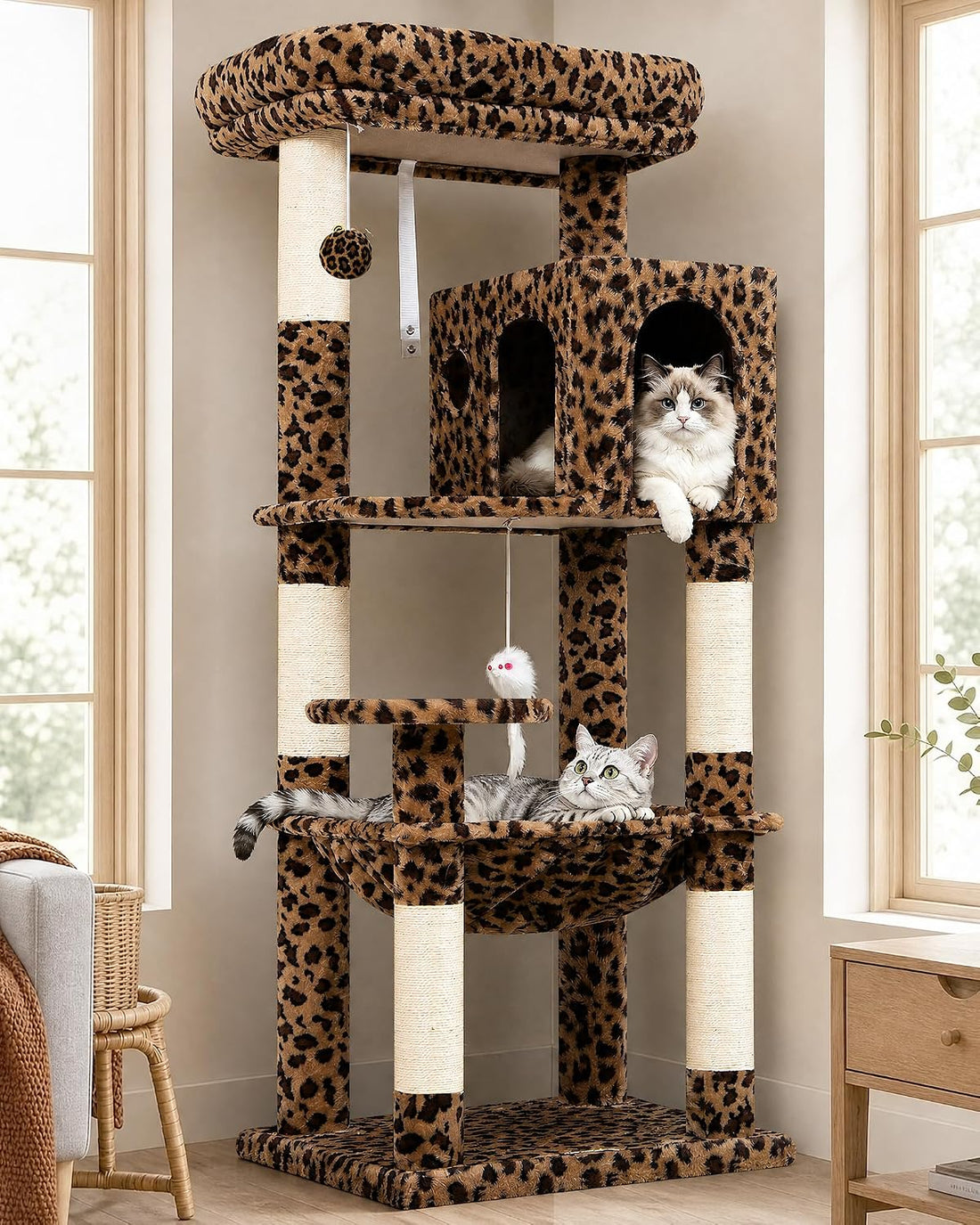 Globlazer Cat Tree Tower with Scratching Post for Indoor Cats, F53