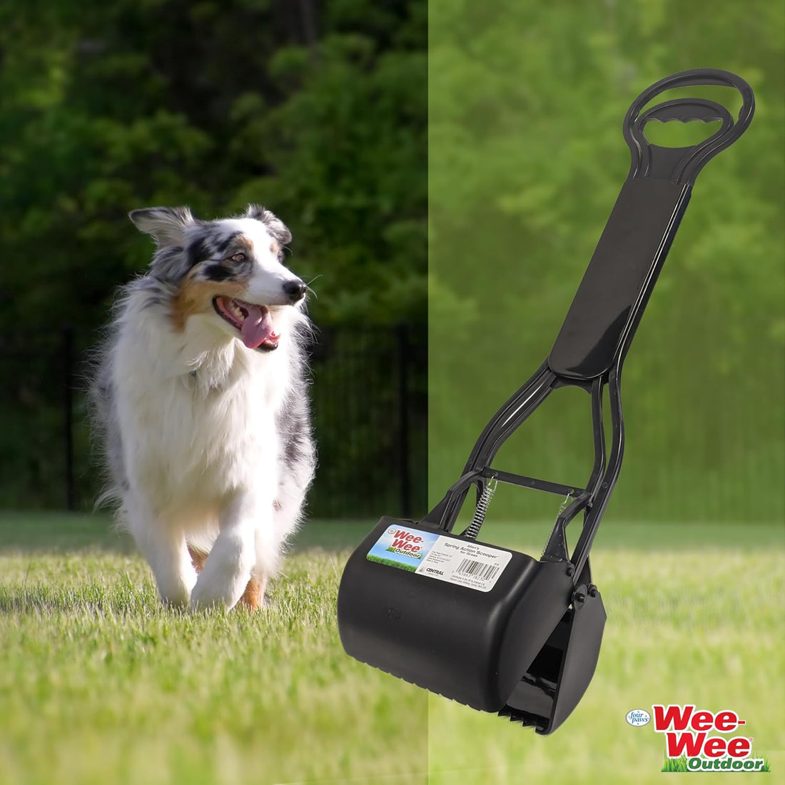 Four Paws Allen's Spring Action Dog Scooper For Hard Surfaces 3.75" x