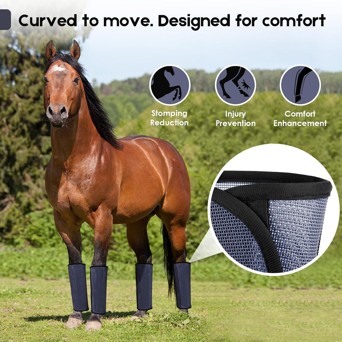 Fly Boots for Horses Set of 4 – Innovative Curved-Edge Design