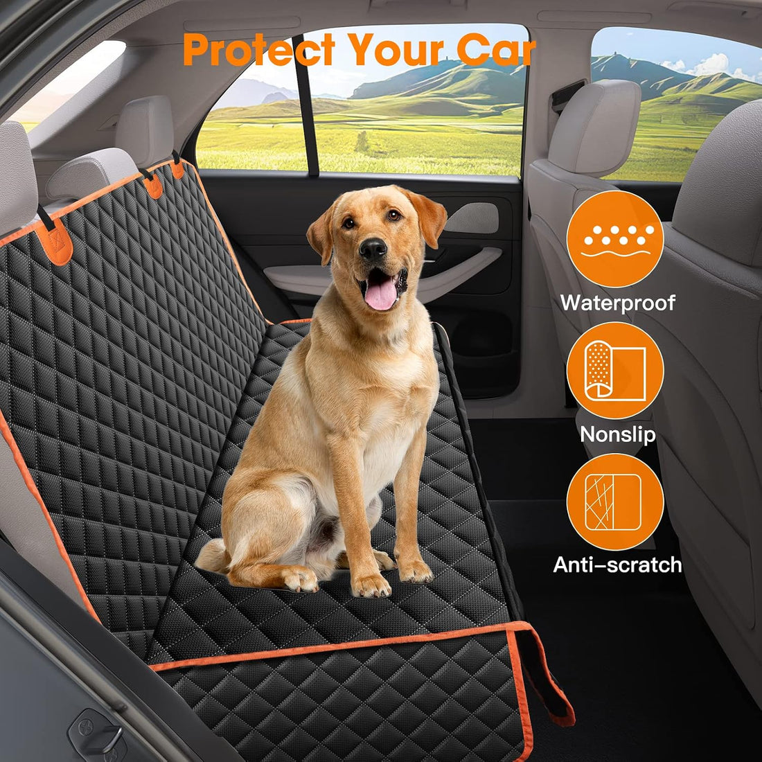 MIXJOY Dog Seat Cover for Back Seat Waterproof Dog Seat Covers