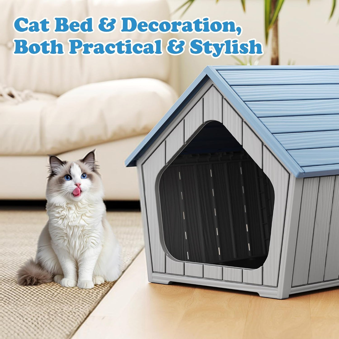 KAMABOKO Outdoor Cat House – Durable Pet Shelter with Ventilation