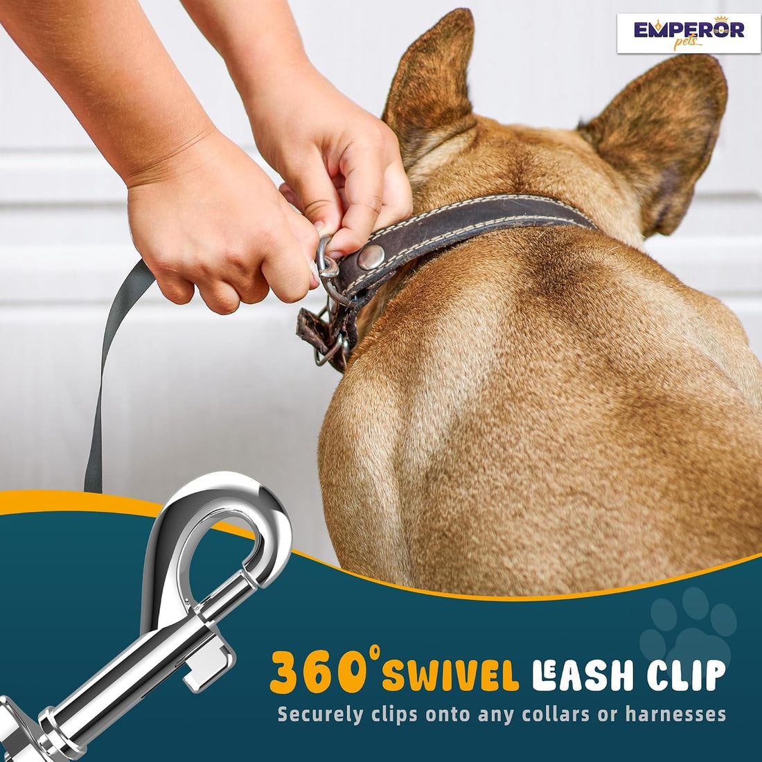 EMPEROR PETS 26.1 ft Retractable Dog Leash, for Dogs 10-110lbs, Aura