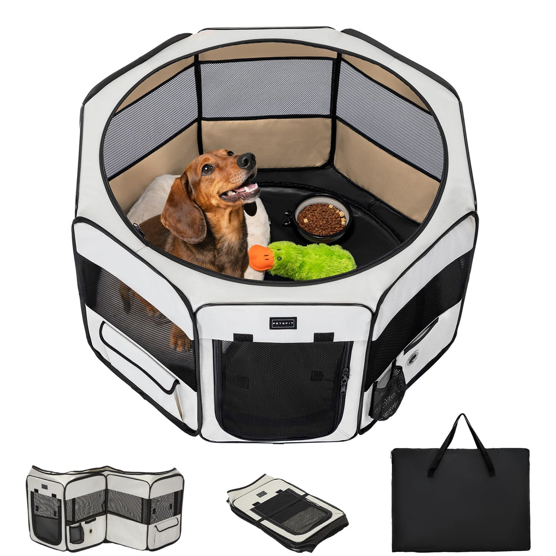 PETSFIT Portable Dog Playpen,36" Dog Play Pen Indoors with Removable
