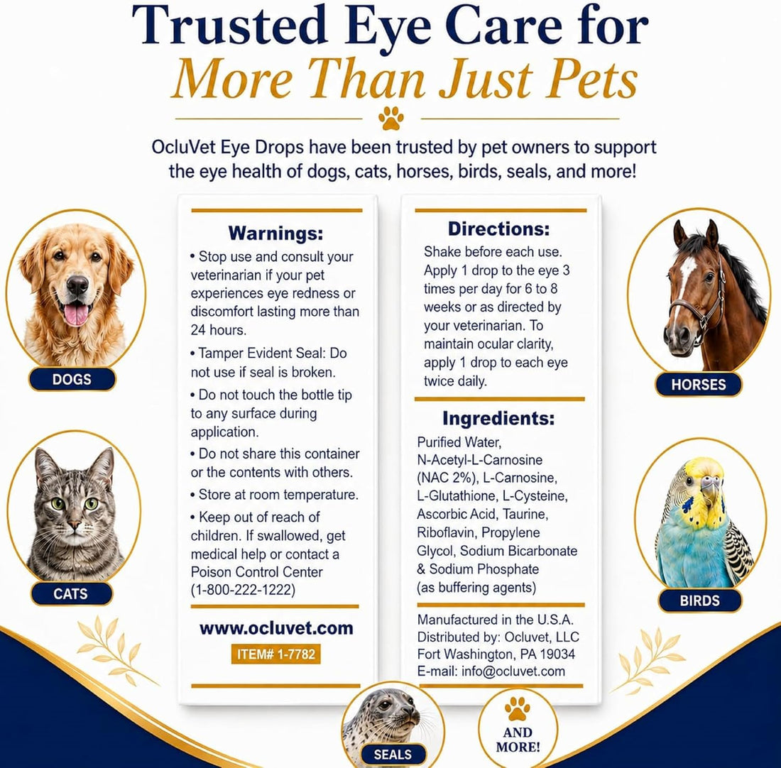 OcluVet Pet Eye Drops for Dogs & Cats, 2% NAC, 16 mL