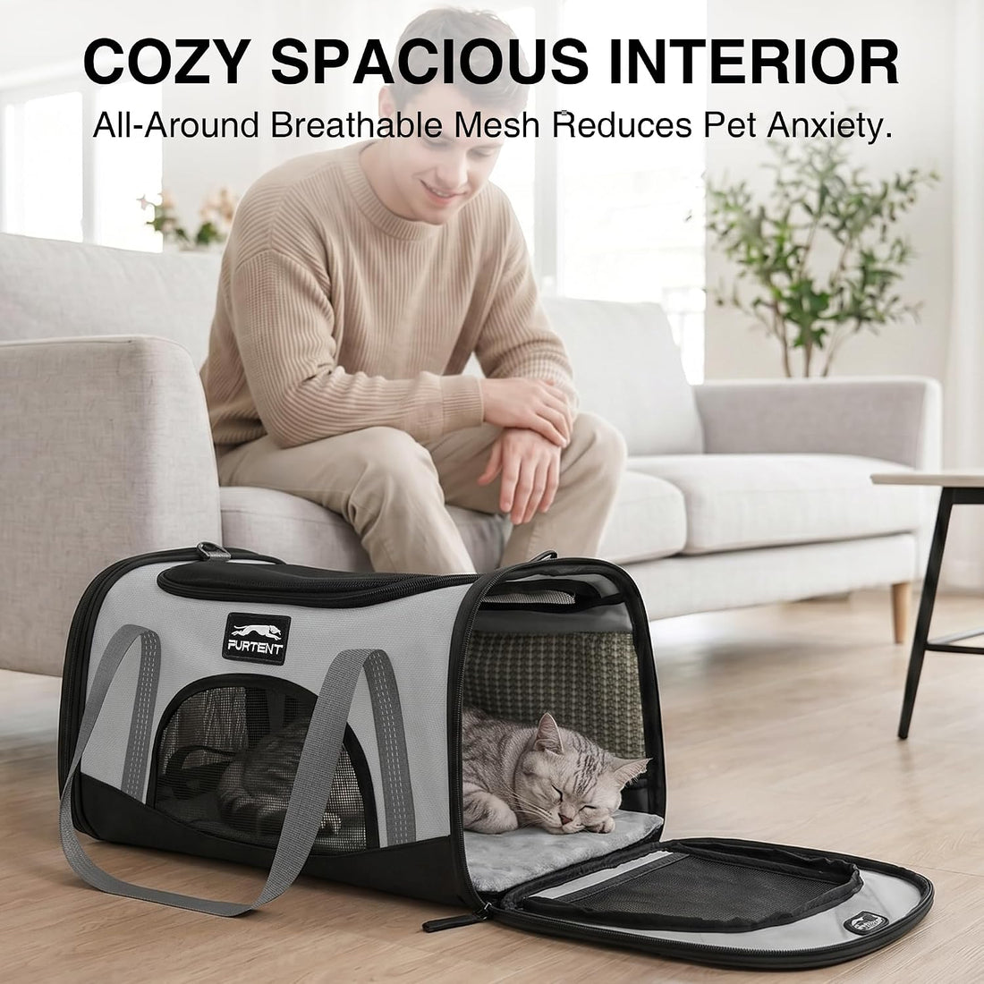 Soft Sided Cat Carrier Airline Approved Pet Travel Bag for Pet Up