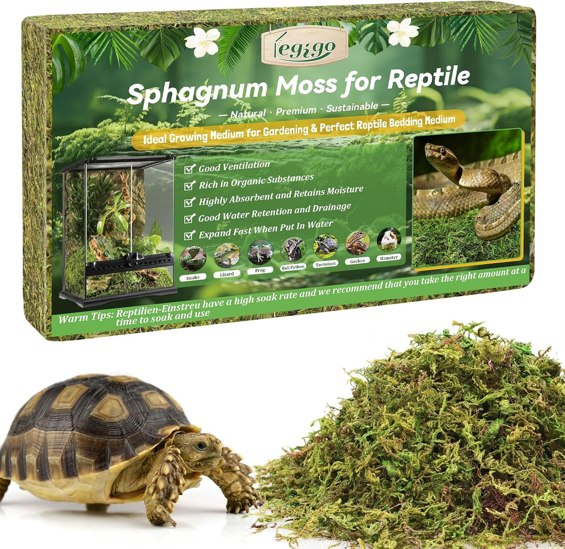 Legigo 14OZ Natural Sphagnum Moss for Reptile Terrarium Substrate