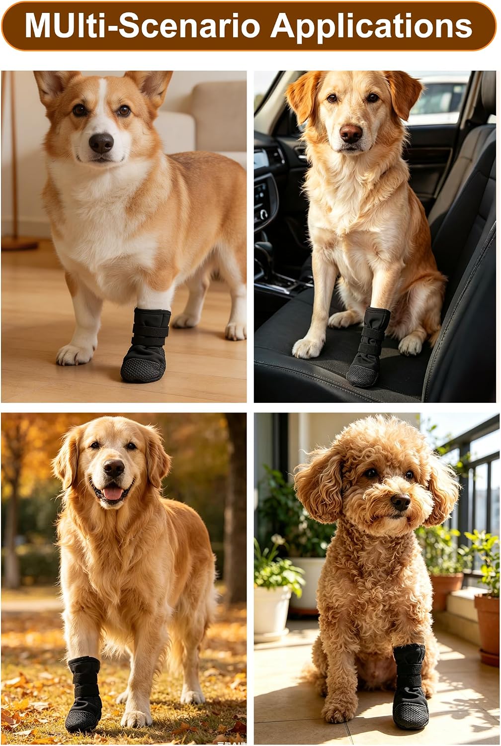 Dog Paw Wound Protection Kit with Recovery Boot & Self-Adhering