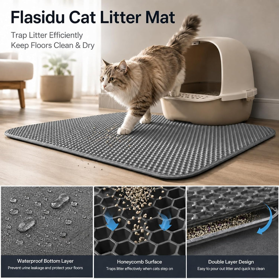 Cat Litter Mat, 30" x 22" Extra-Large