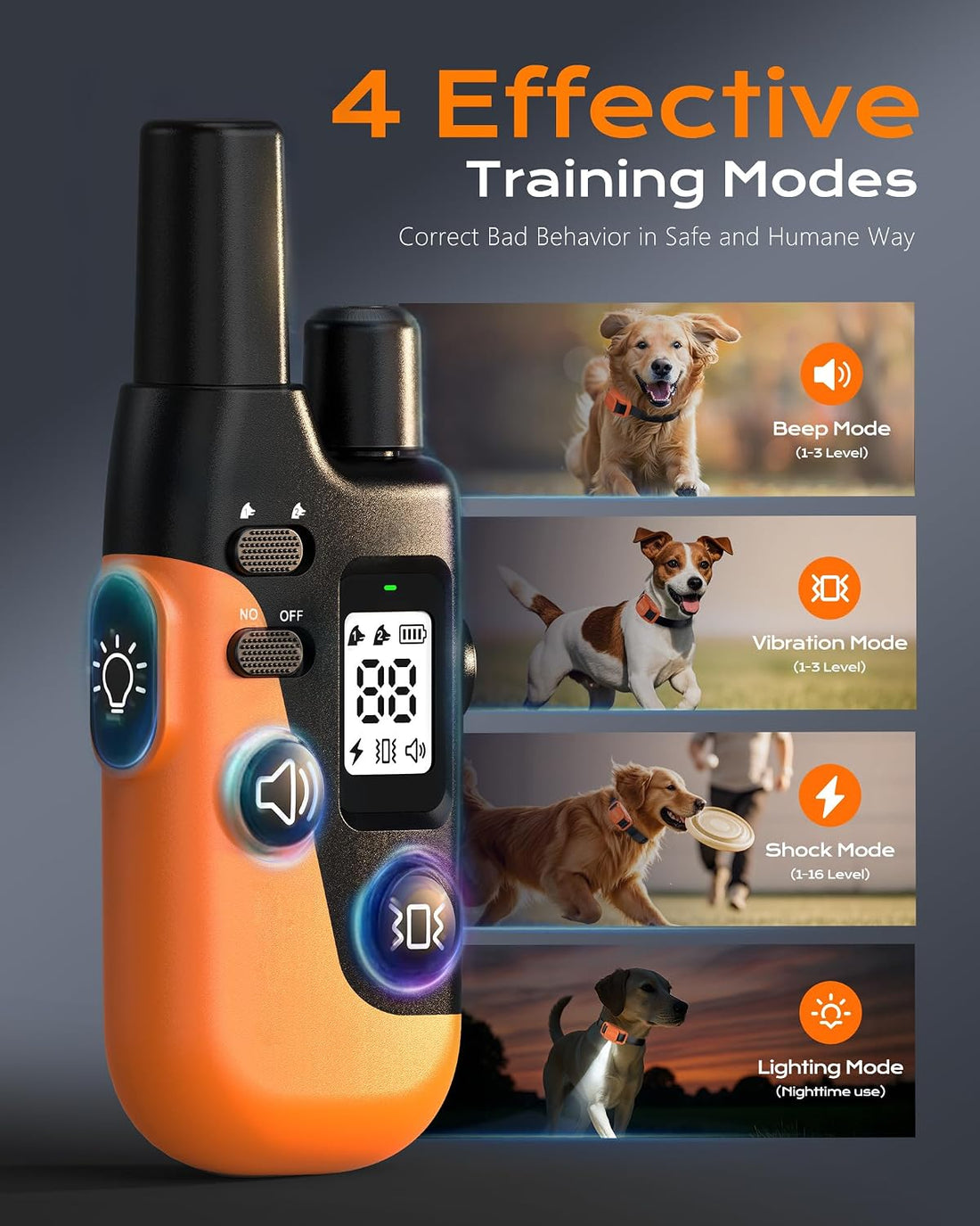 Shock Collar for Dogs- 4200FT LED Light Dog Training Collar