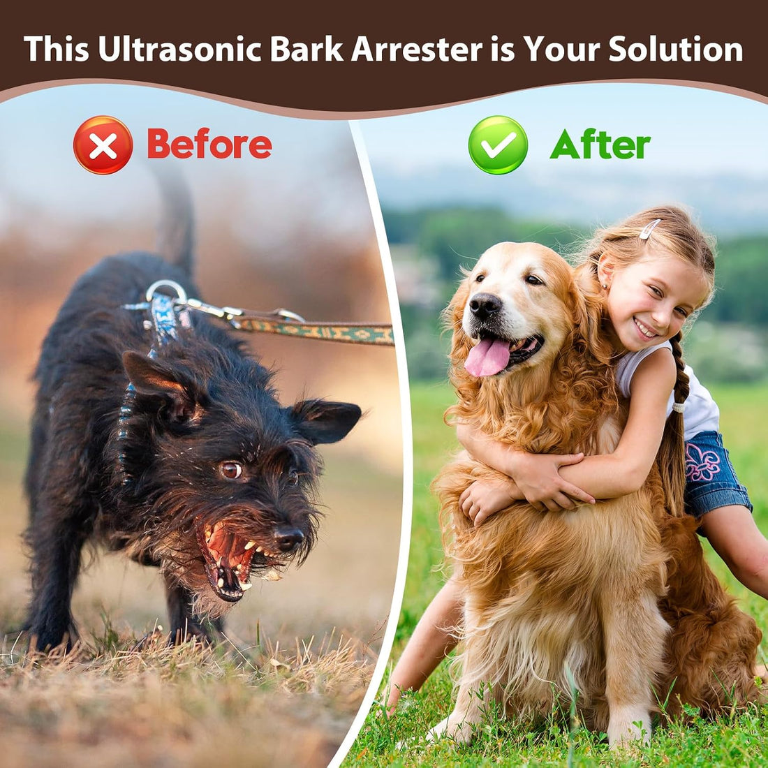 2-Pack Dog Bark Deterrent Devices, Anti Barking Device for Dogs