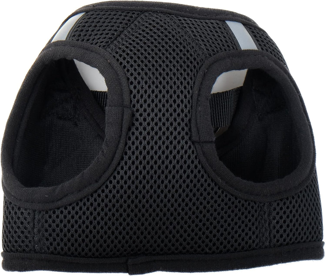 THE WORTHY DOG Easy Step-in Mesh Harness for Medium Dogs, Black