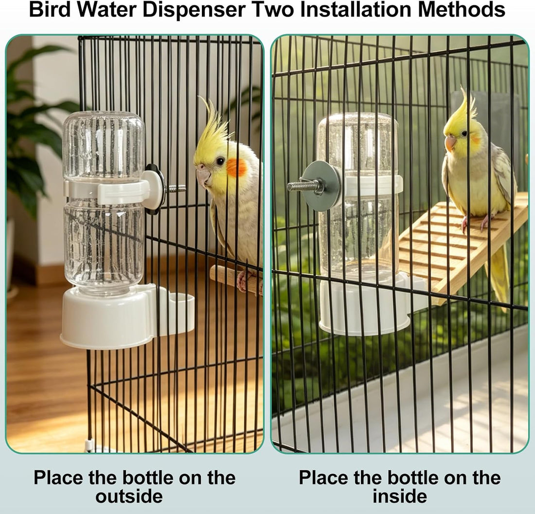 Bird Water Dispenser Plastic Bird Cage Hanging Drinking Device