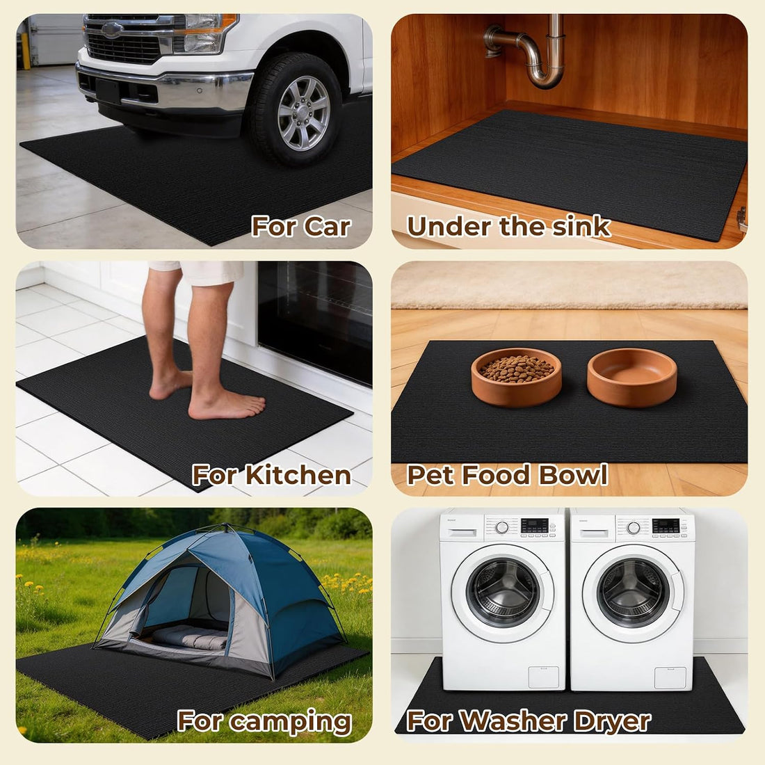 Dog Crate Mat, 24 in X 36 in Dog Playpen Mat Rubber Kennel Mat Extra