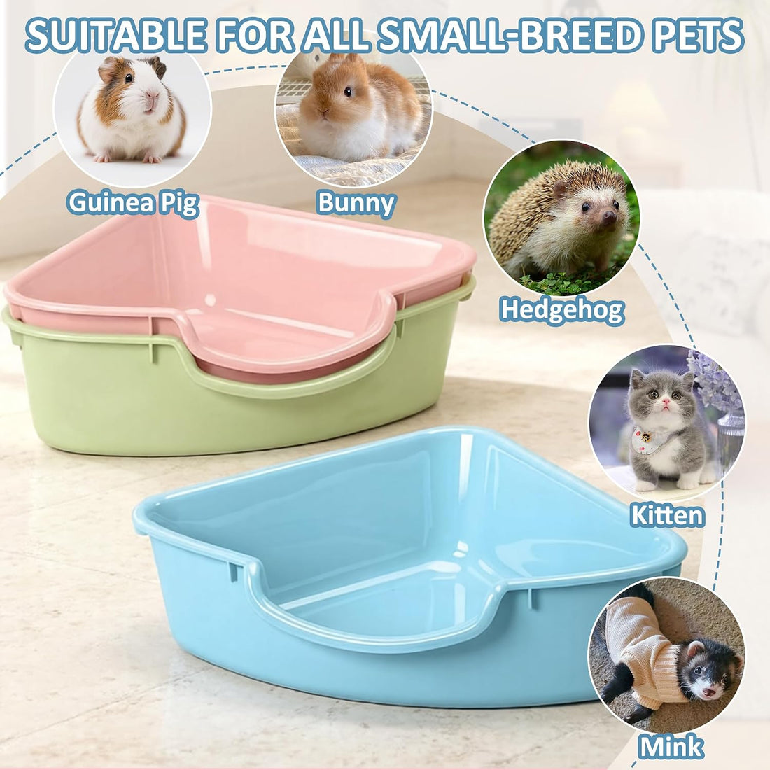 Corner Litter Box, Low Entry Kitten Litter Box for Small Cats
