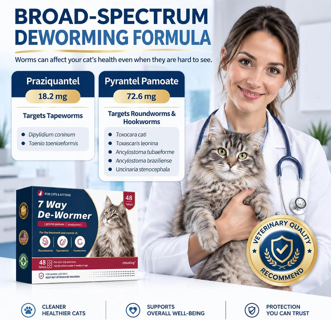 Dewormer for Cats & Kittens, Broad Spectrum Wormer for Tapeworms