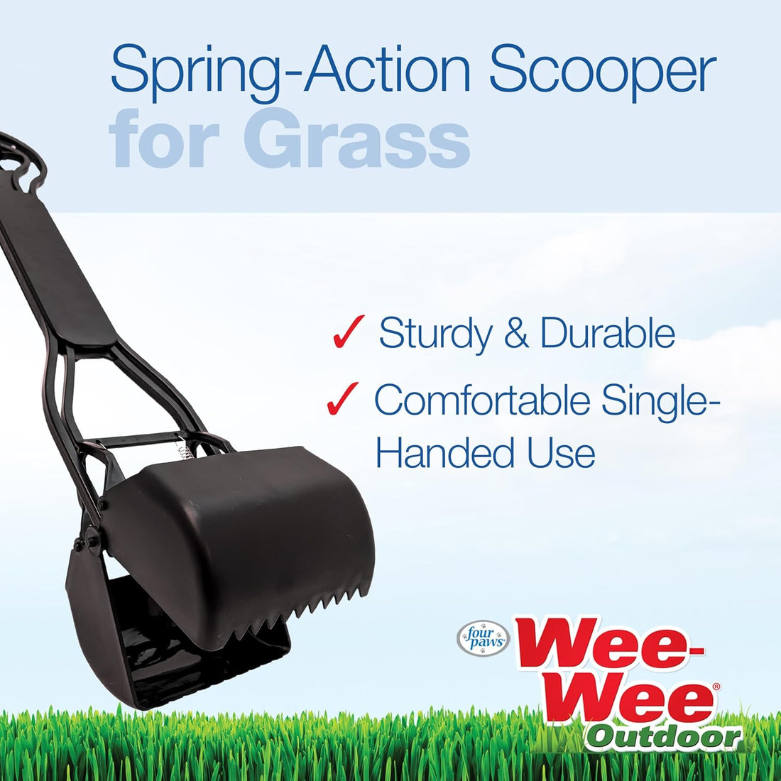 Four Paws Allen's Spring Action Dog Scooper For Hard Surfaces 3.75" x