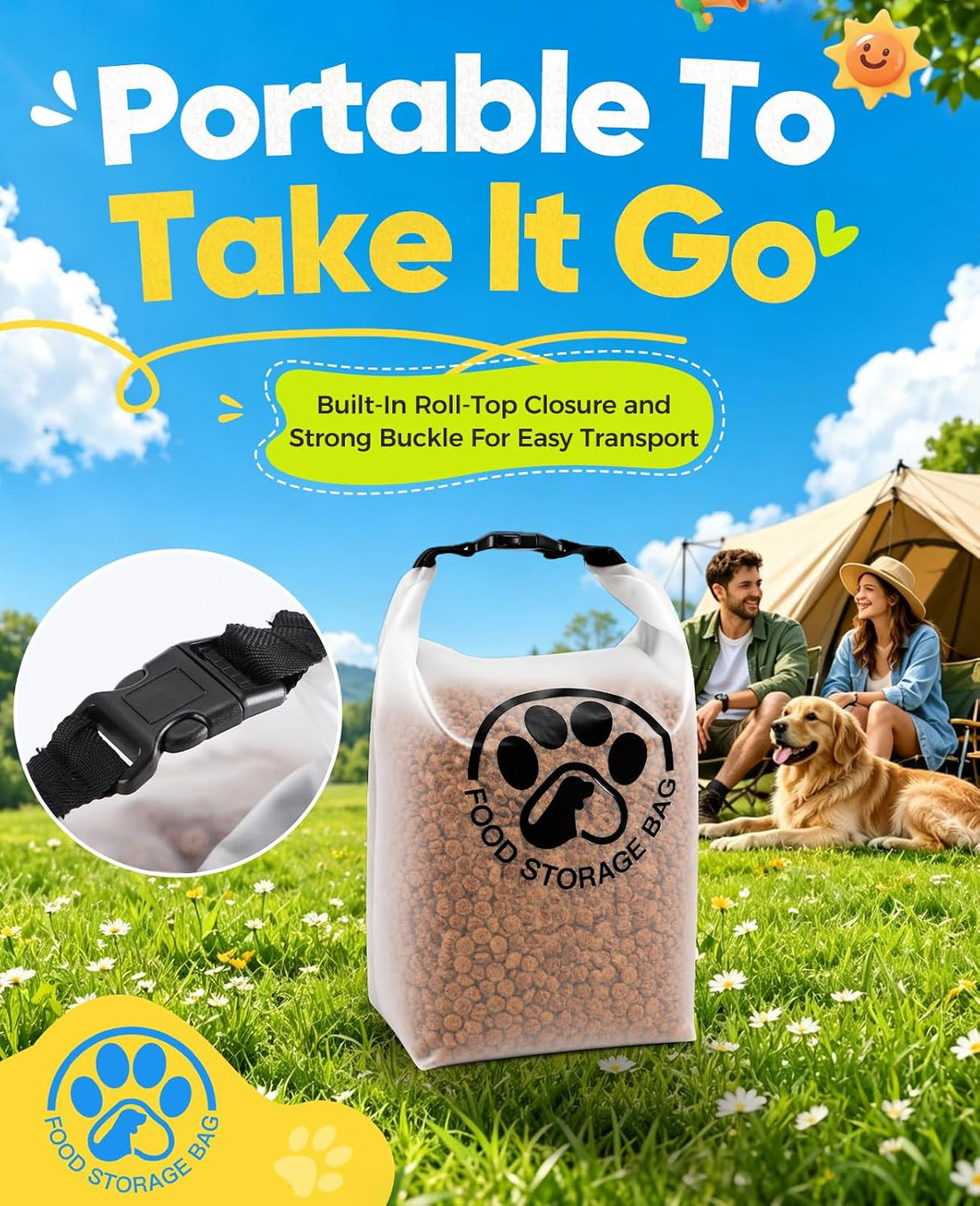 Aosnare Pet Food Storage Bag for Travel