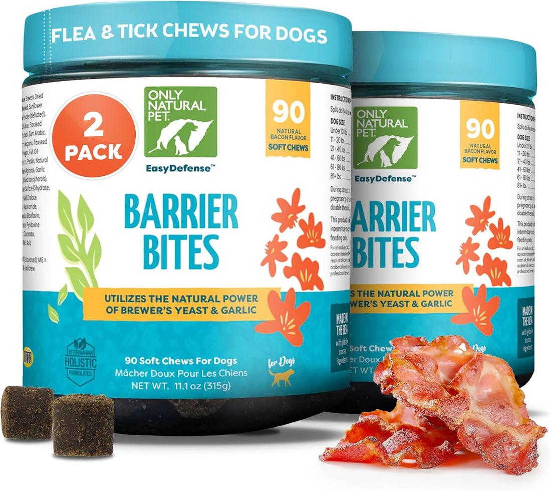 Only Natural Pet EasyDefense Barrier Bites Flea Tick Chews for Dogs