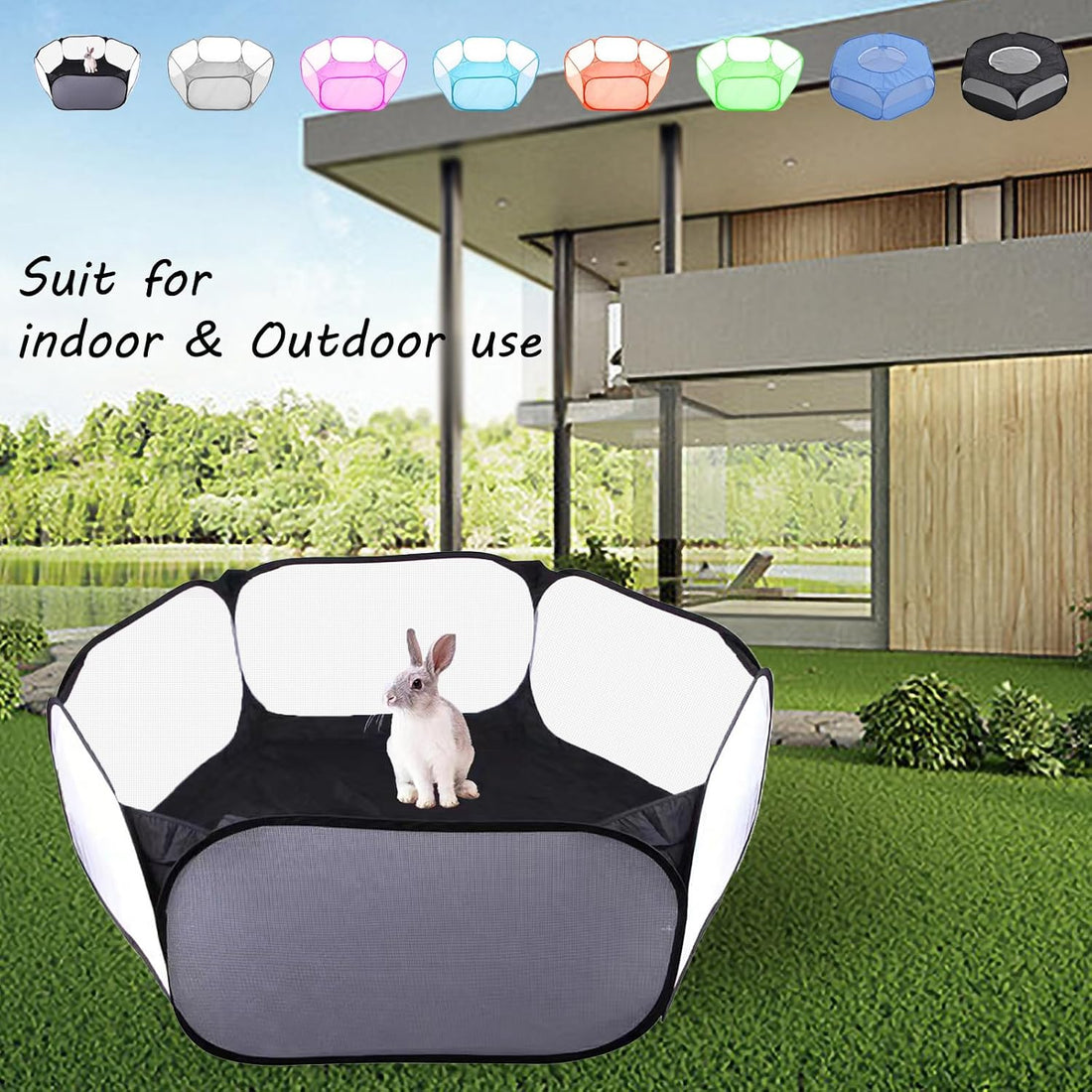 Small Animals Playpen, Portable Pop-up Open Interactive Pet Tent