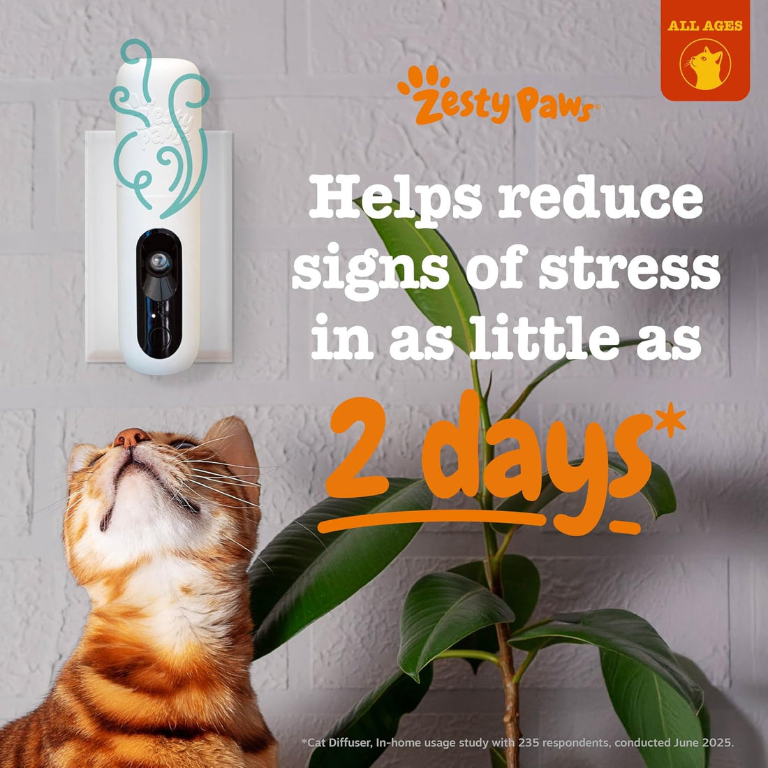 Zesty Paws Cat Calming Diffuser - Cat Pheromones, 3 Pack Refill