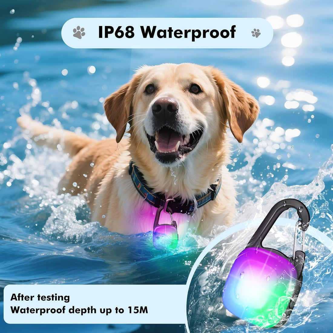 Dog Lights for Night Walking,2 Pack LED Rechargeable Safety Dog