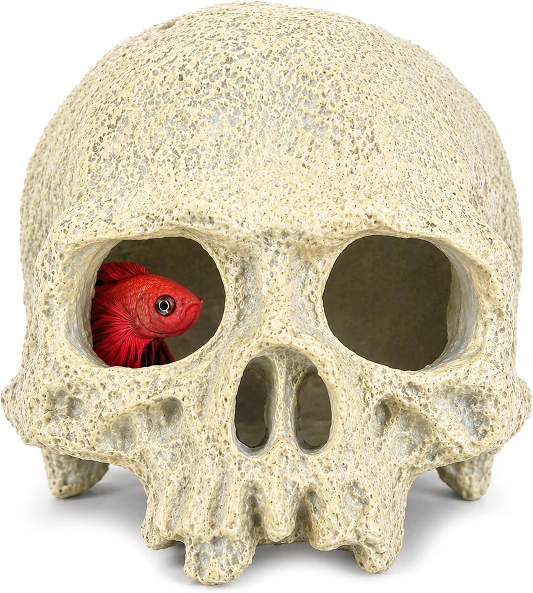 Skull Fish Tank Decor, Gothic Aquarium Hide - Resin Reptile Cave
