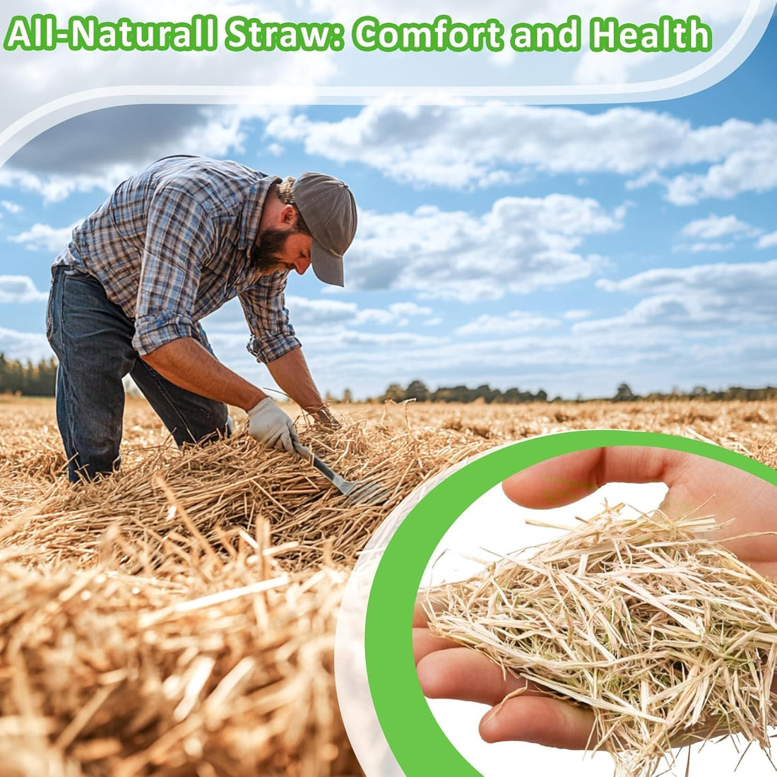 MAQIHAN 5.92 OZ Natural Straw Bedding