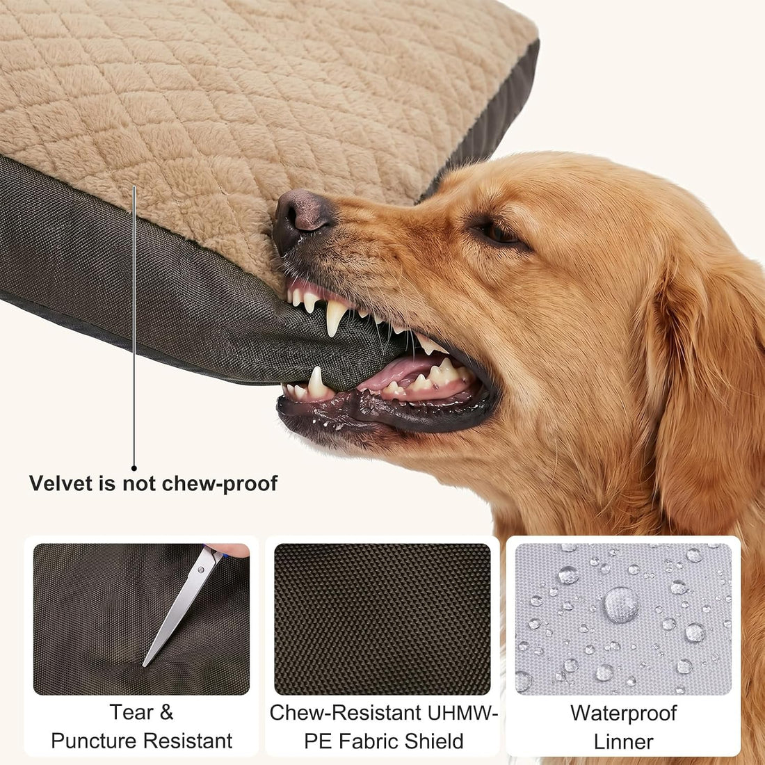 GASUR Indestructible Chew-Proof Dog Bed for Large Dogs