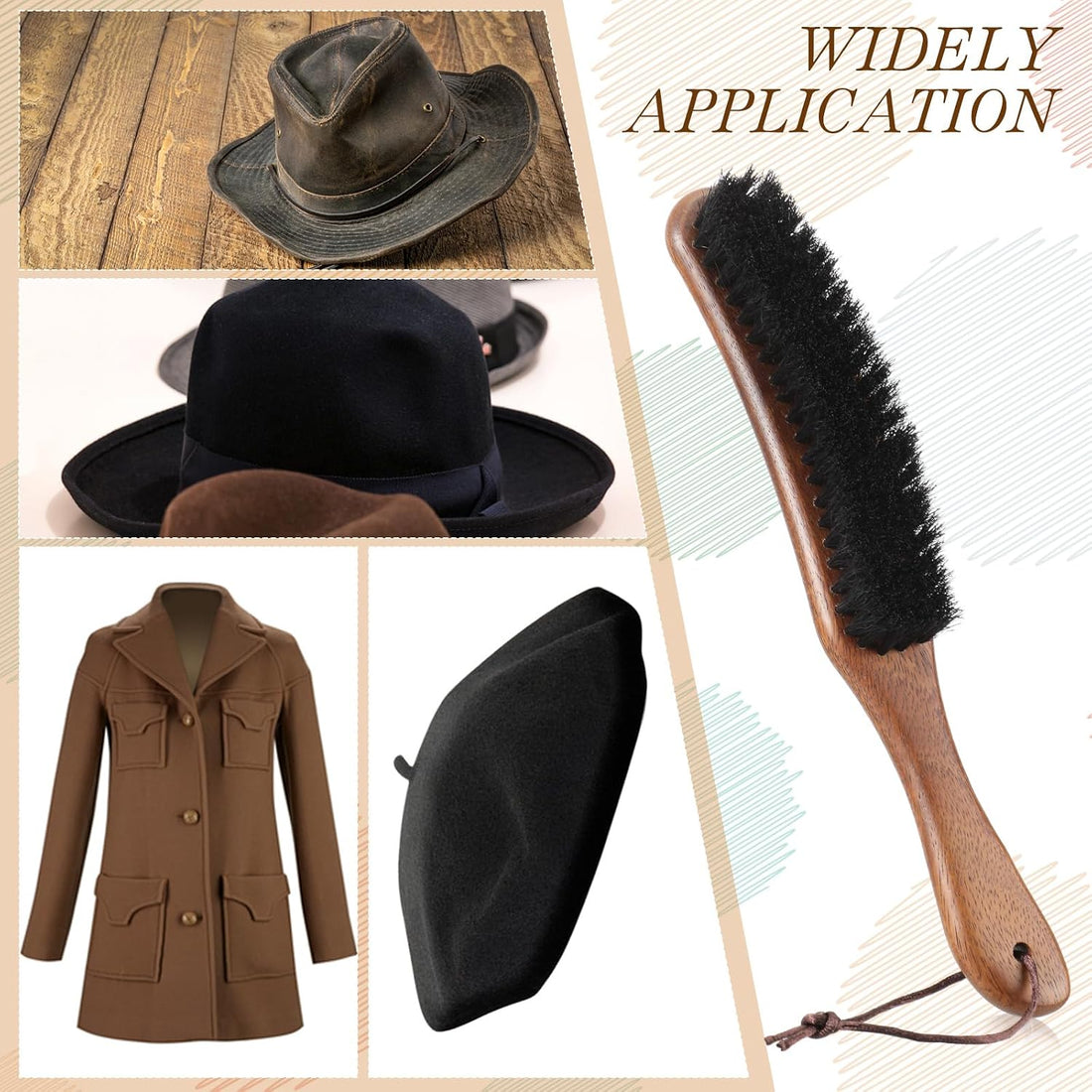 Patelai 2 Pcs Horsehair Felt Hat Brush Kit
