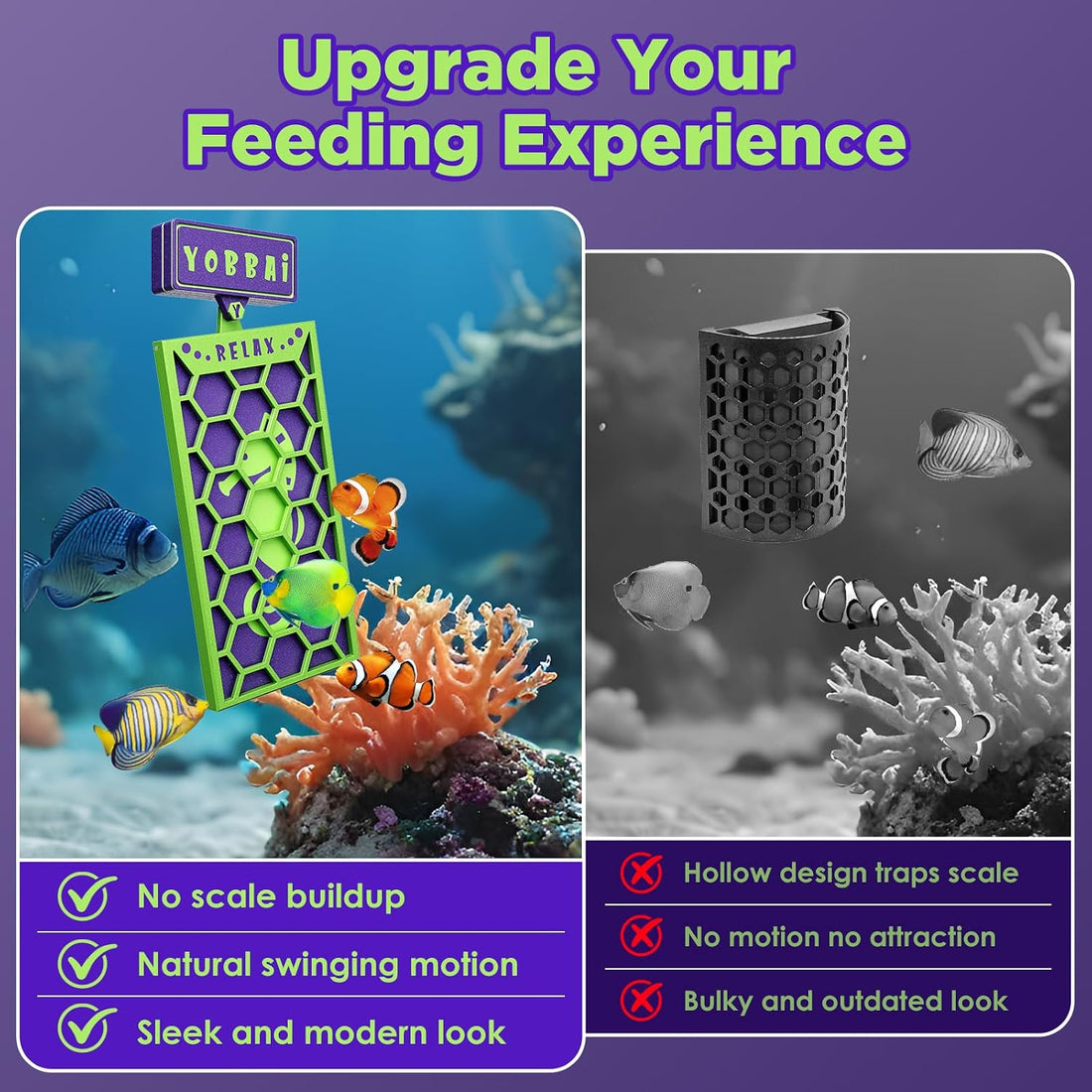 YOBBAI Magnetic Seaweed Feeder, Swinging Motion Nori Feeder
