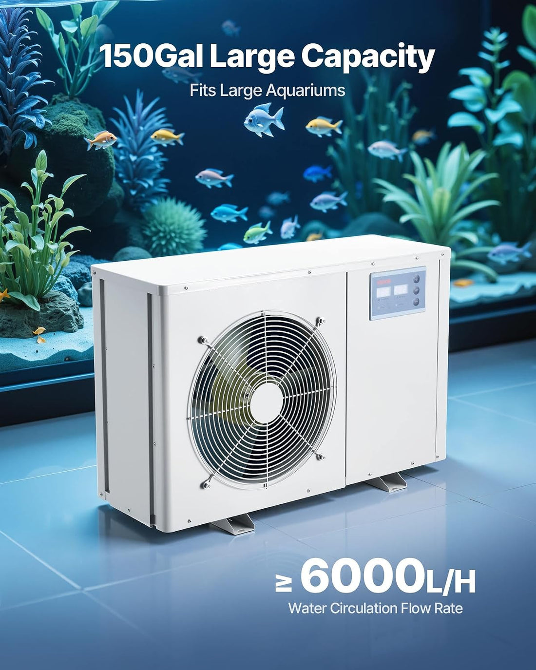 VEVOR Aquarium Chiller 150Gal 1/2HP Quiet Cooler with Titanium