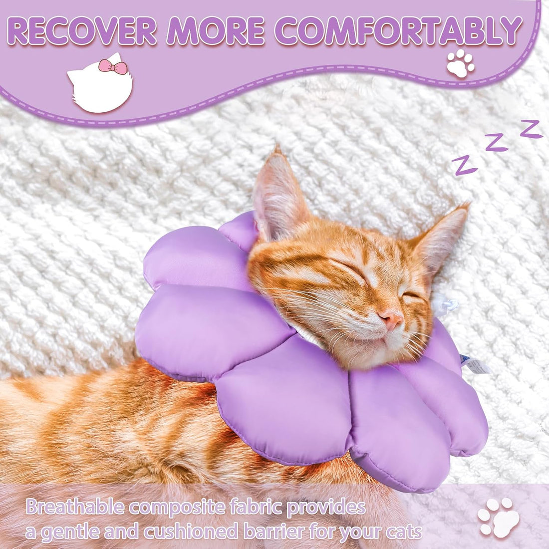 ANWA Cat Cone Collar Soft, Waterproof Cat Recovery Collar