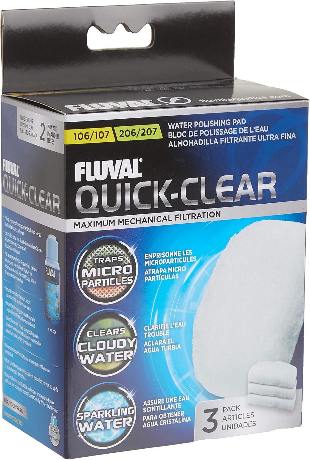 Fluval Quick-Clear Water Polishing Pads, 3-Pack