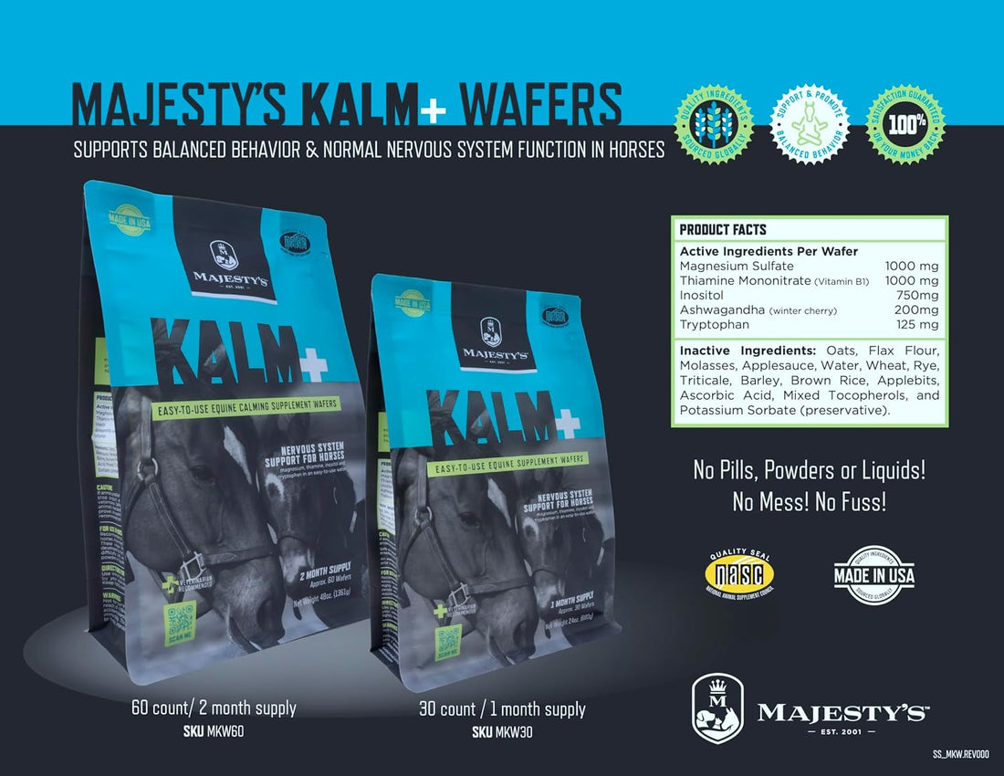 Majesty's KALM+ Wafers- Horse/Equine Balanced Behavior and Normal