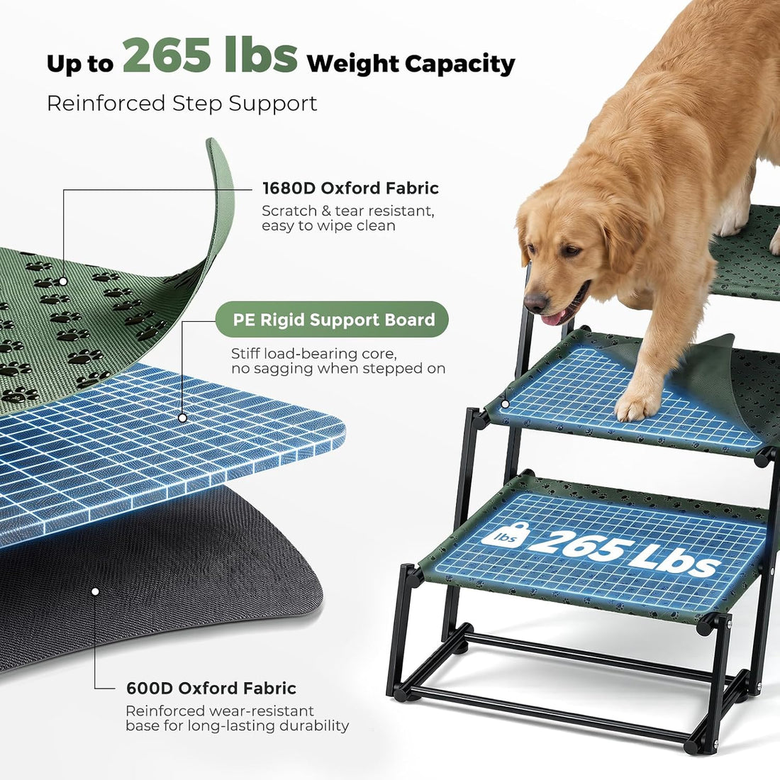 4‑Step Dog Stairs for Car Trunk