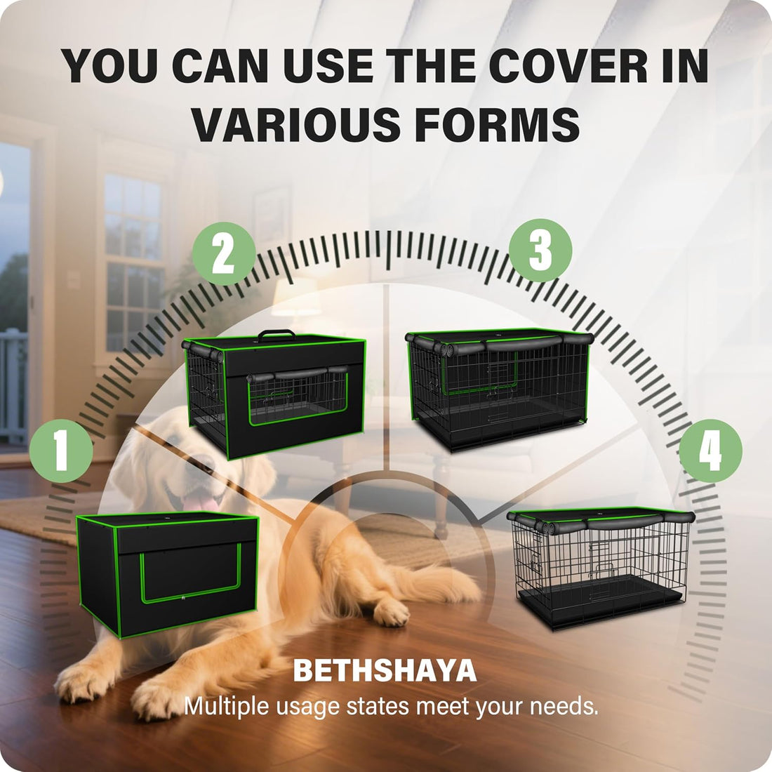 Dog Crate Cover, Insulated Dog Kennel Cover & Dog Cage Cover