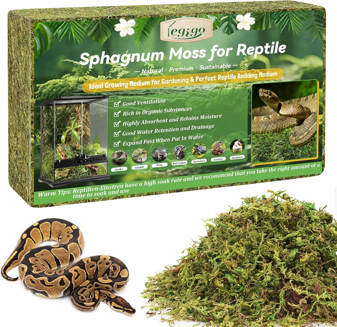 Legigo 14OZ Natural Sphagnum Moss for Reptile Terrarium Substrate