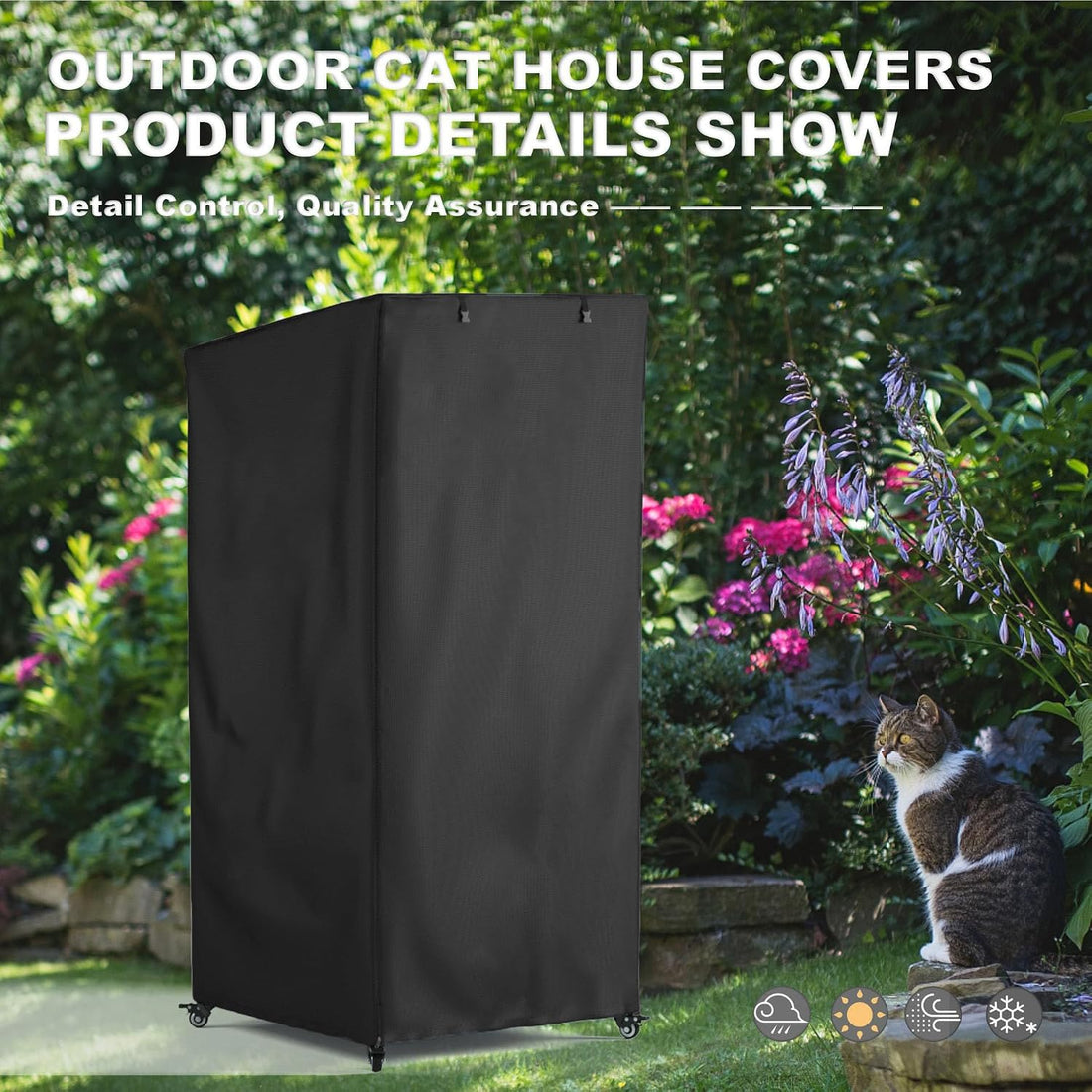 Outdoor Cat House Cover, Super Waterproof Feral Cattery Cat Cover