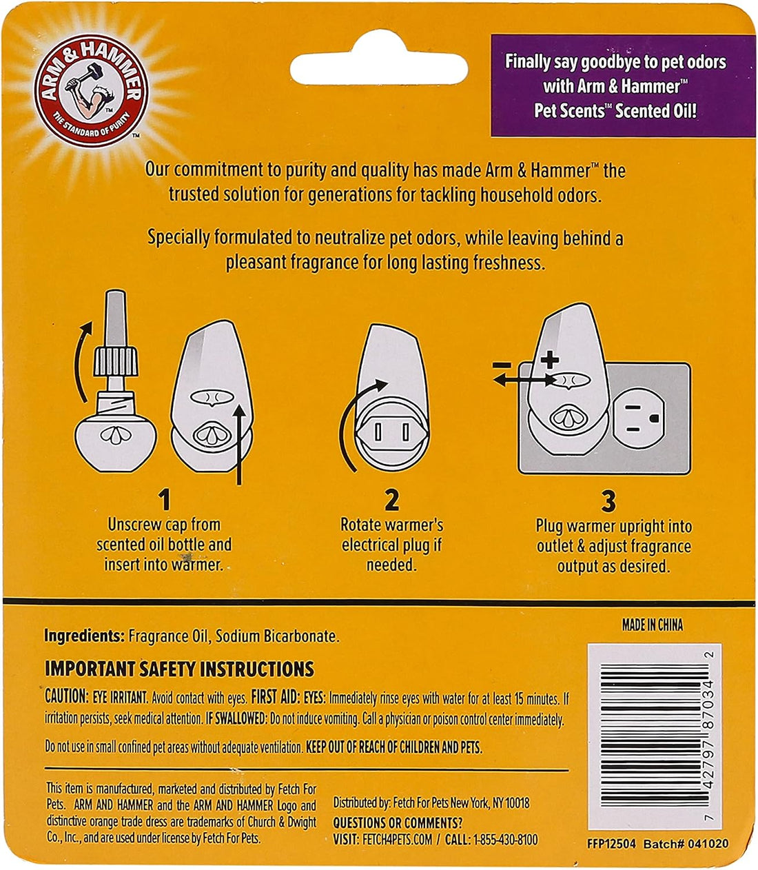 Arm & Hammer for Pets Plug-in Scented Oil Refills, Lavender Fields