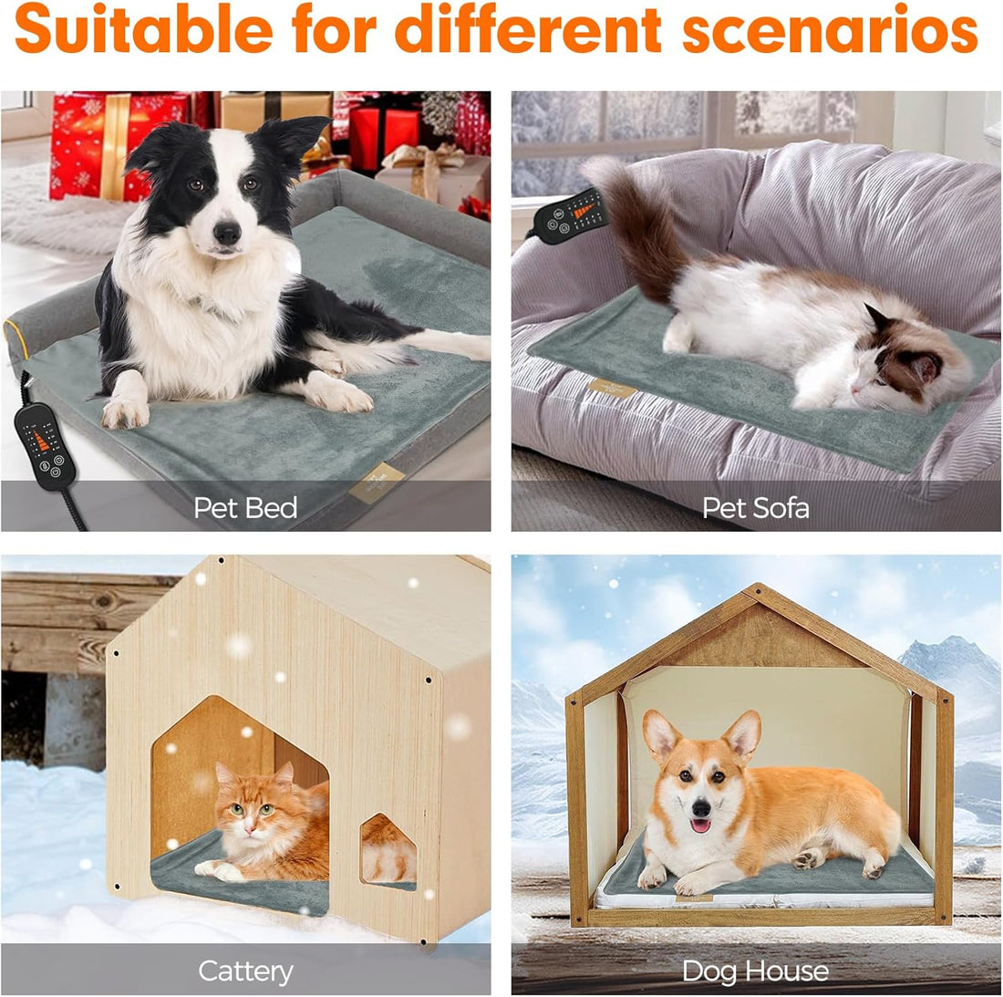 Vannon Pet Heating Pad for Dogs & Cats, Adjustable Heat with Timer