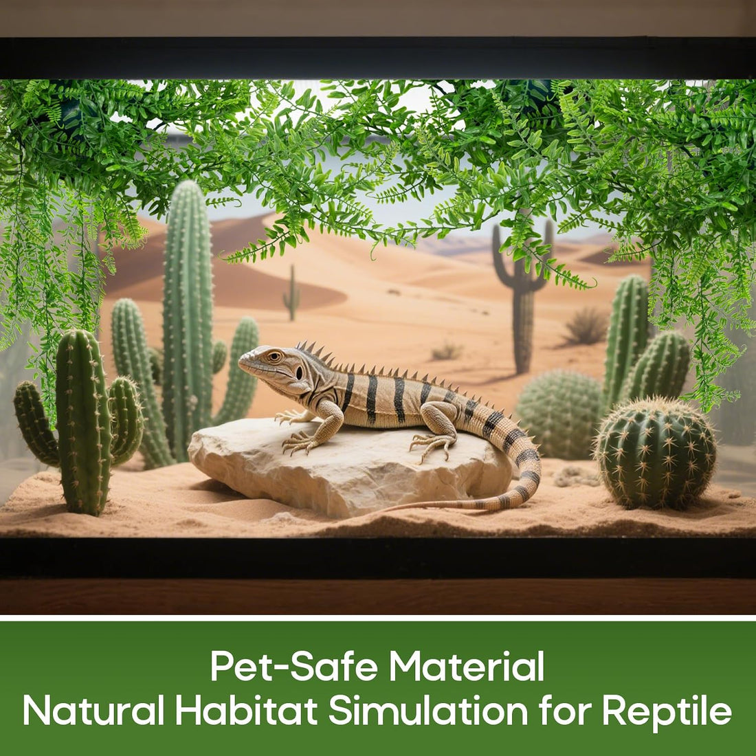RAINFLOW 2PCS Fake Hanging Plants - Artificial Reptile Habitat Vines