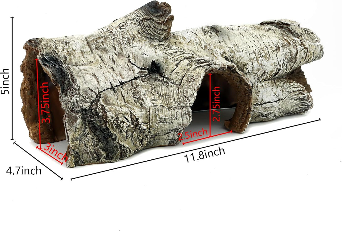 JIHAQUA Aquarium Resin Bark Terrarium Decor, Lizard