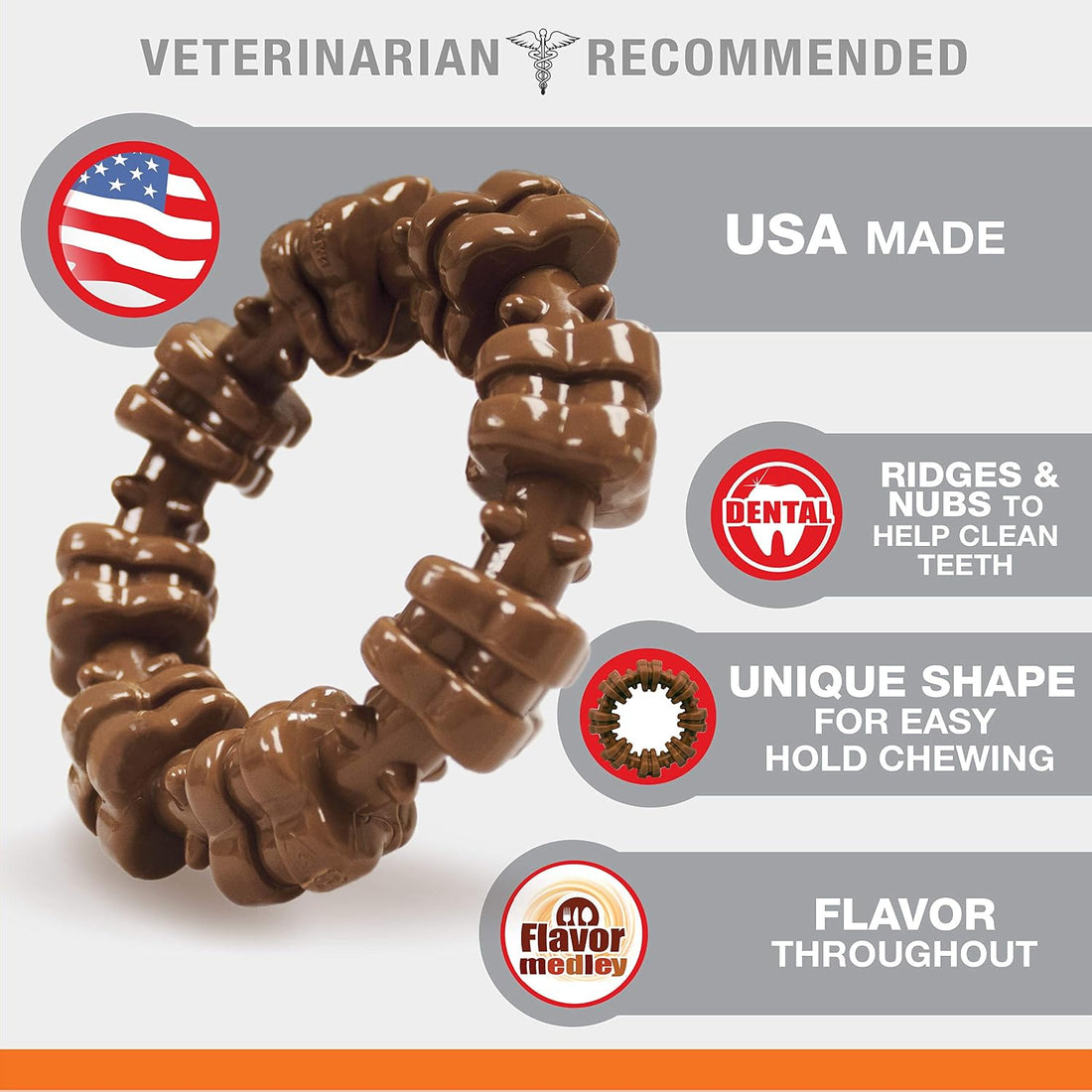 Nylabone Textured Ring Power Chew Toy for Large Dogs