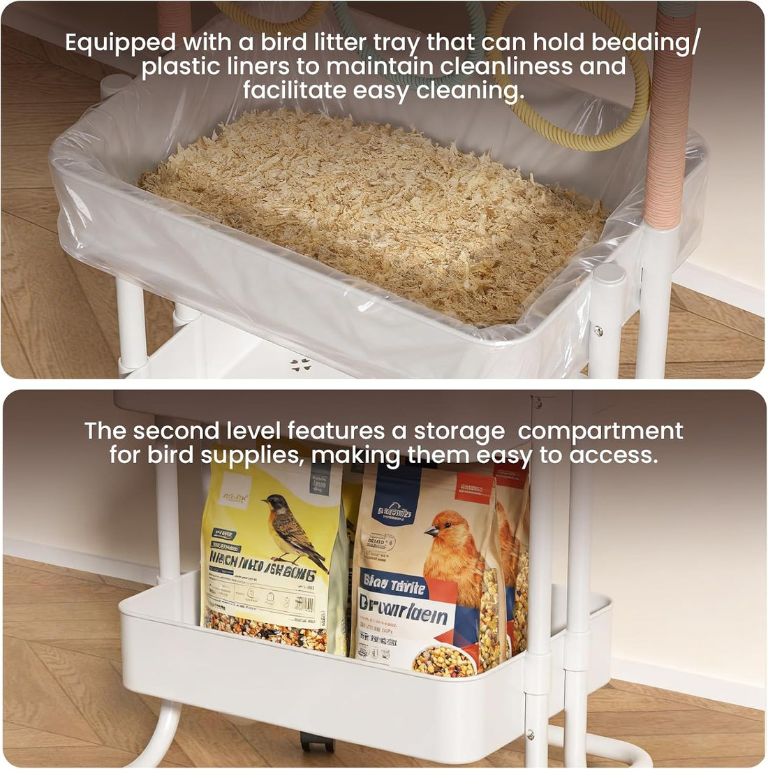 Large Bird Playground, Parrot Perch Stand with Toys DIY Zone & Toilet