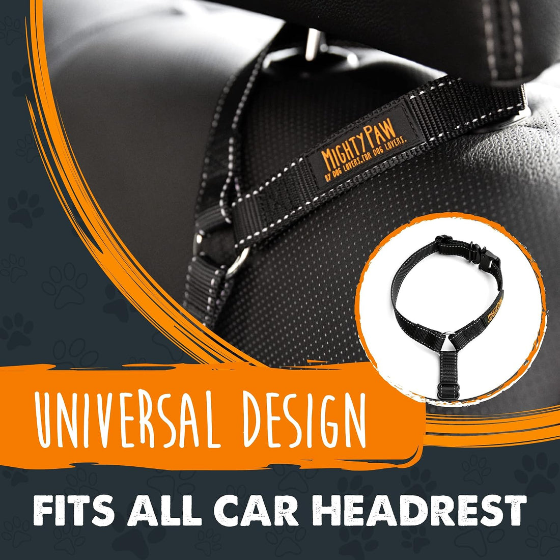 Mighty Paw Dog Seat Belt for Car Headrest, for Small