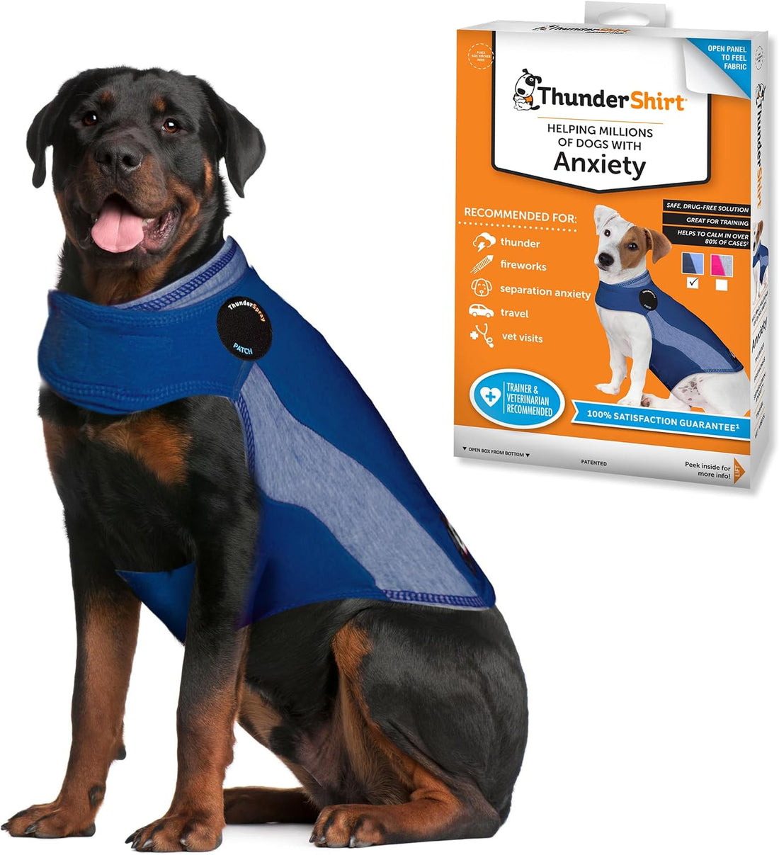 ThunderShirt for Dogs Calming Anxiety Vest, XX Large, Blue Polo