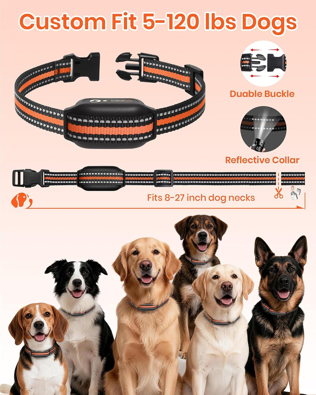 No Shock Dog Training Collar with Remote, Only Vibration & Beep