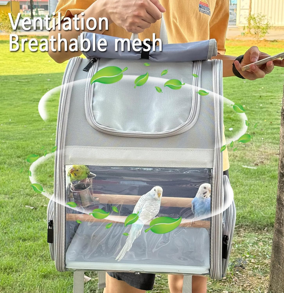Bird Carrier,Travel Bird Cage,Bird Backpack for Small Birds